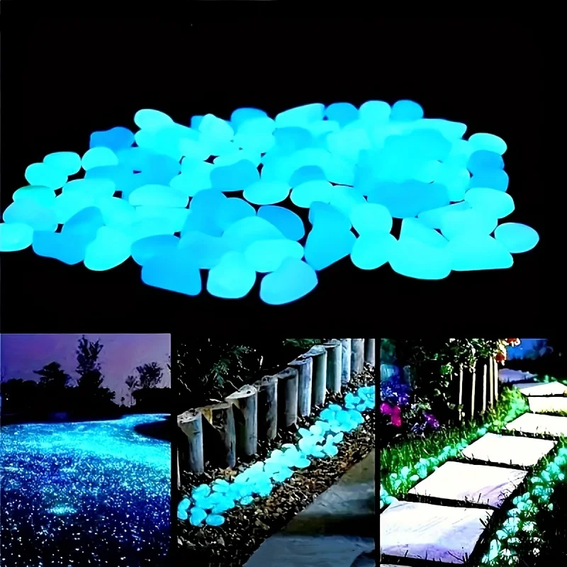 Aquarium Light - حصى مضيئة للإضاءة الليلية، 100 قطعة