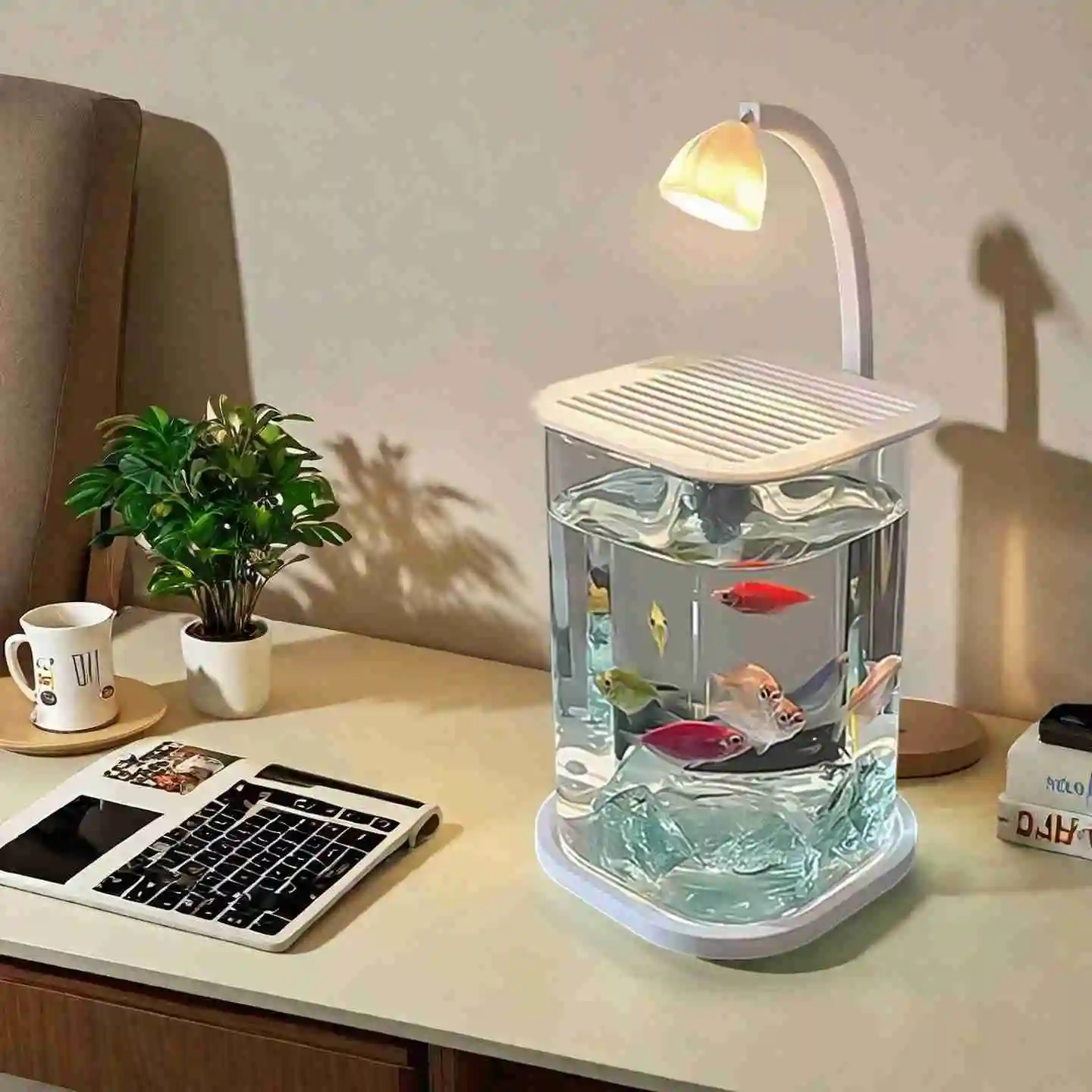 Betta Fish Tank - حوض سمك صغير بيتا للأسماك الزجاجية
