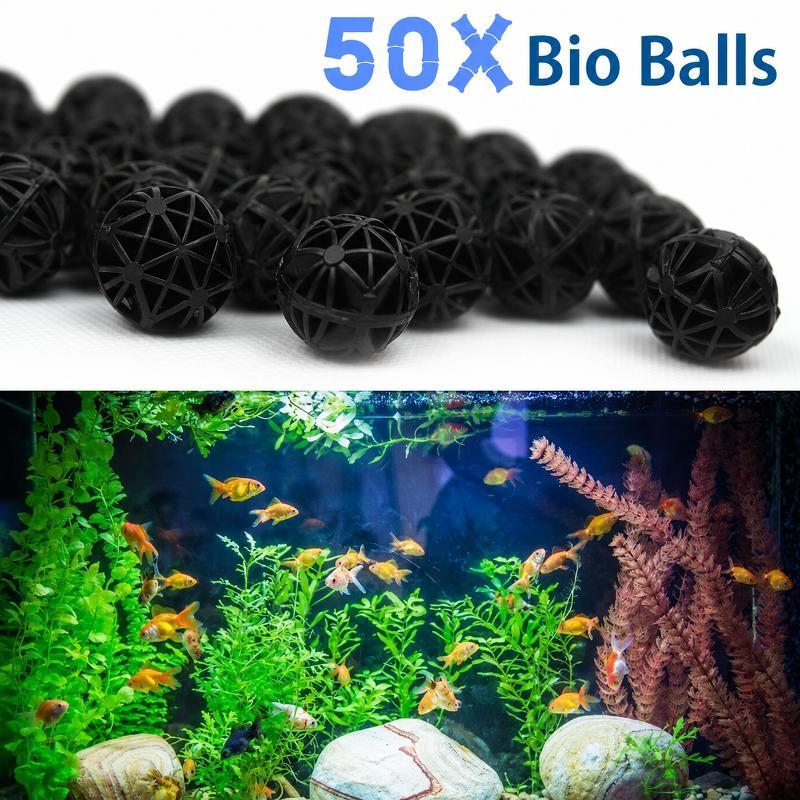 50 قطعة من كرات الفلتر البيولو - مراجعة Fish Aquarium Home وسعره