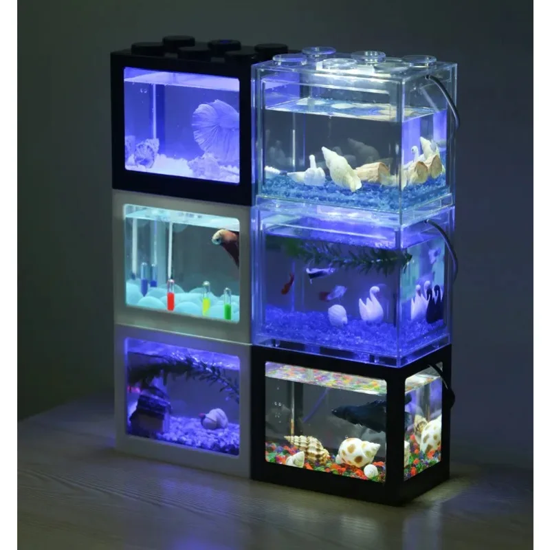 1L USB LED سطح المكتب حوض سمك  - مراجعة Aquarium Fish Betta وسعره