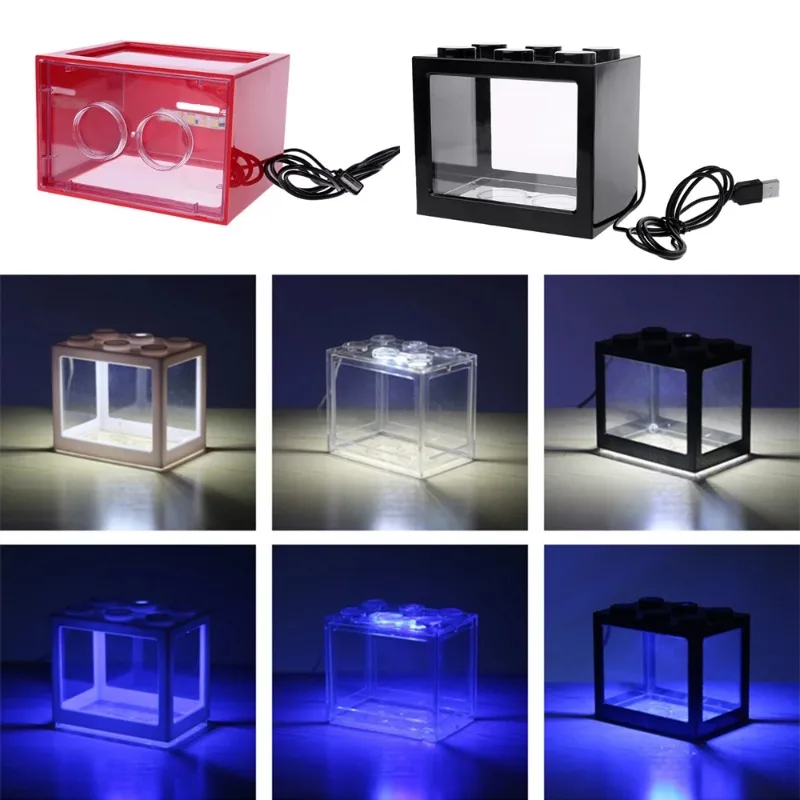 1L USB LED سطح المكتب حوض سمك  - مراجعة Aquarium Fish Betta وسعره